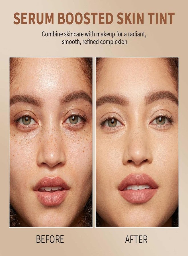 كريم أساس مرطب خفيف الوزن بتركيبة سائلة ملونة للنساء، تغطية شفافة إلى متوسطة، لمسة نهائية مشرقة وندية لمكياج الوجه (#06) - Image 4